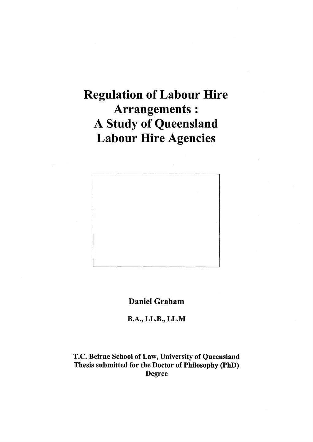 Regulation of Labour Hire Arrangements