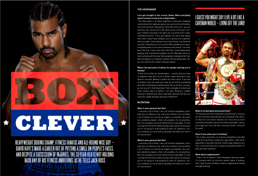 I GUESS YOU MIGHT SAY I LIVE a BIT LIKE a “The Hayemaker Is All About Explosive Movements