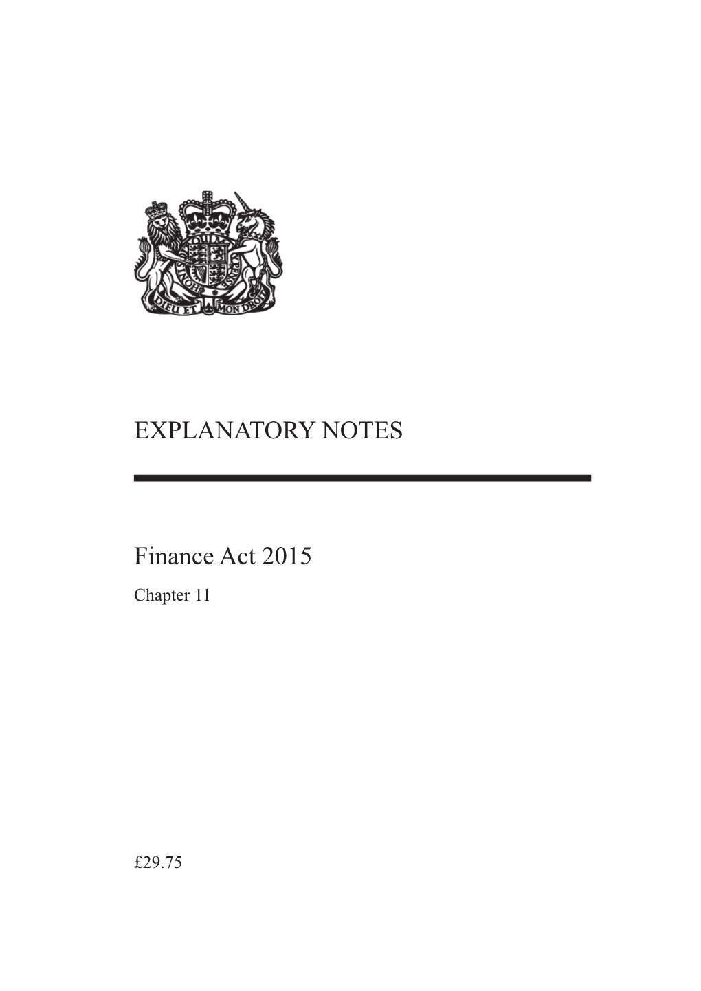 EXPLANATORY NOTES Finance Act 2015