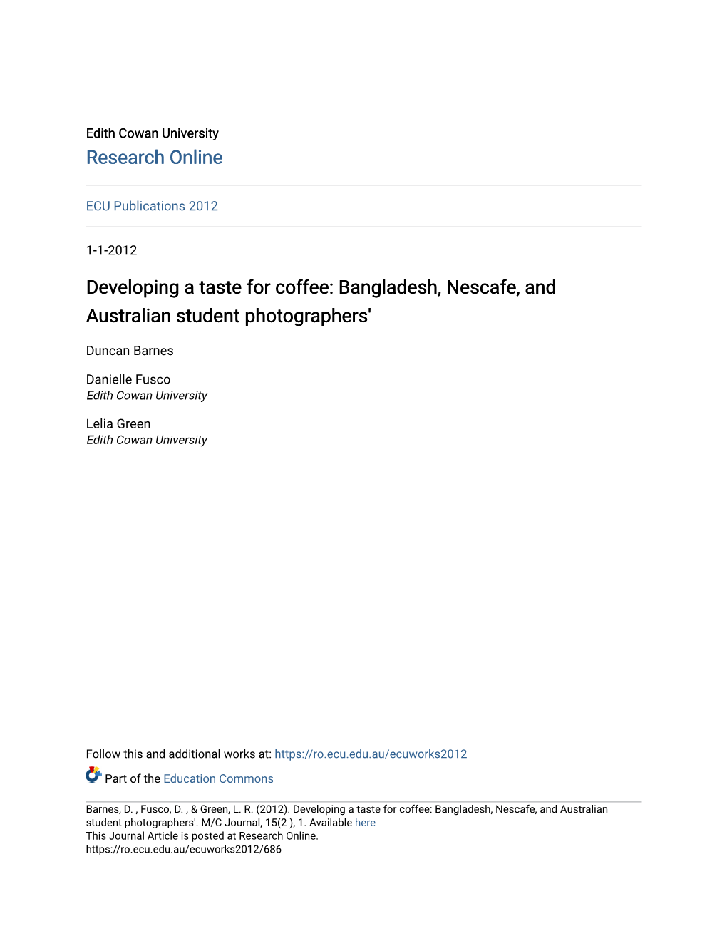 Bangladesh, Nescafe, and Australian Student Photographers'