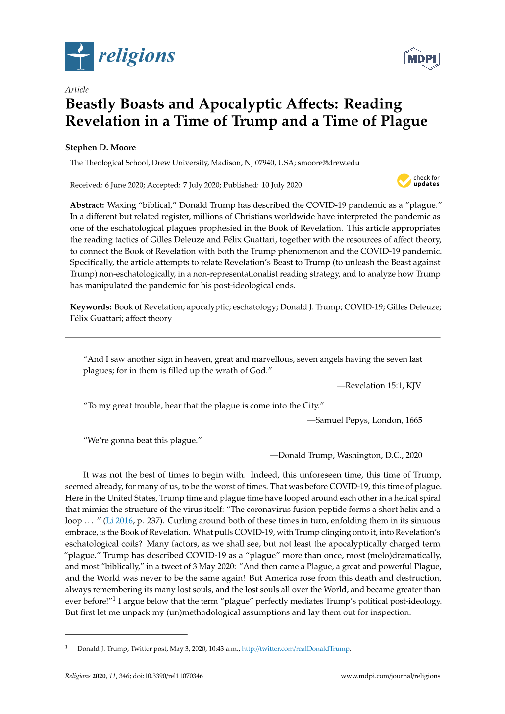 Reading Revelation in a Time of Trump and a Time of Plague