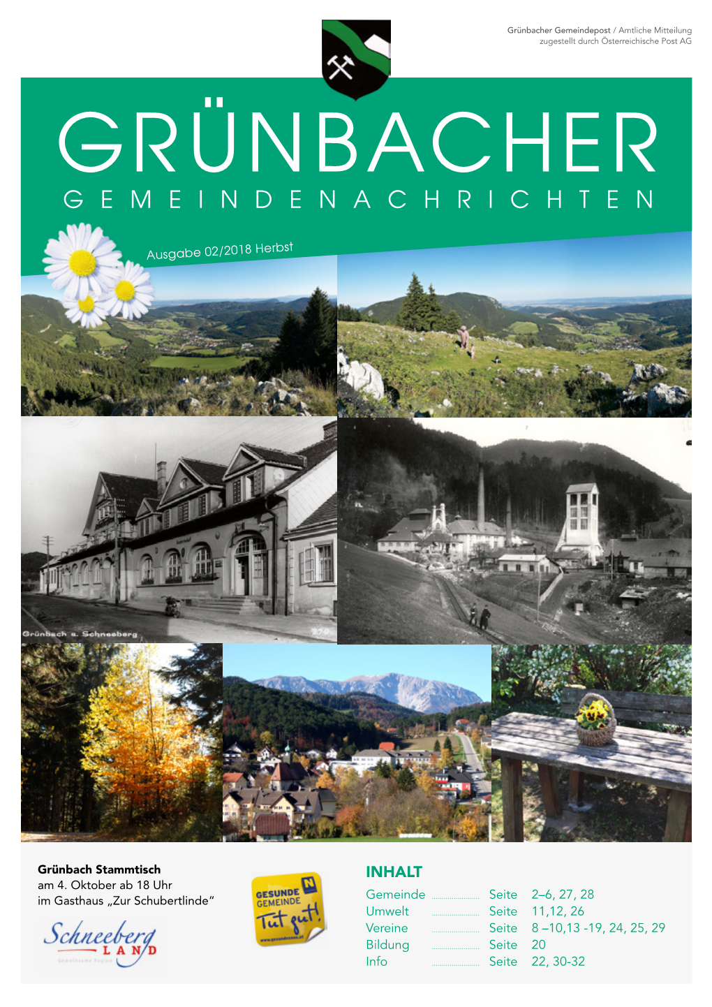 Grünbacher Gemeindepost / Amtliche Mitteilung Zugestellt Durch Österreichische Post AG GRÜNBACHER GEMEINDENACHRICHTEN