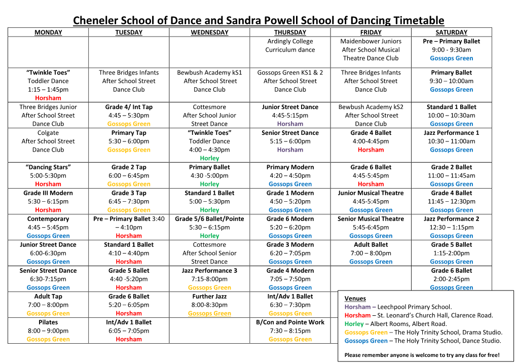 Cheneler School of Dance and Sandra Powell School of Dancing