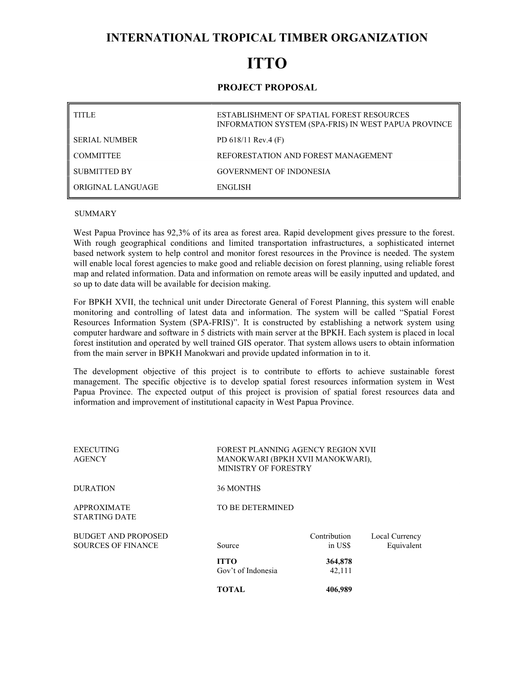 The International Tropical Timber Organization