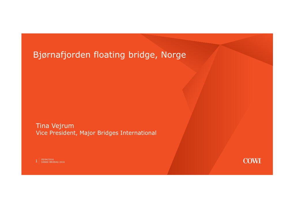 Bjørnafjorden Floating Bridge, Norge