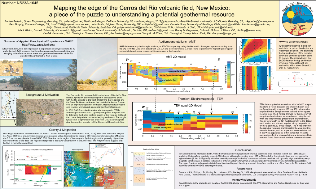 Number: NS23A-1645 Mapping the Edge of the Cerros Del Rio Volcanic Field, New Mexico: a Piece of the Puzzle to Understanding a Potential Geothermal Resource