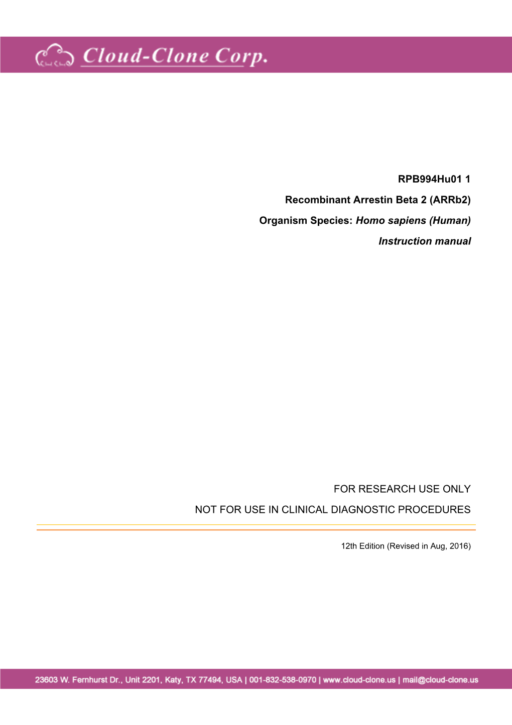 Recombinant Arrestin Beta 2 (Arrb2)