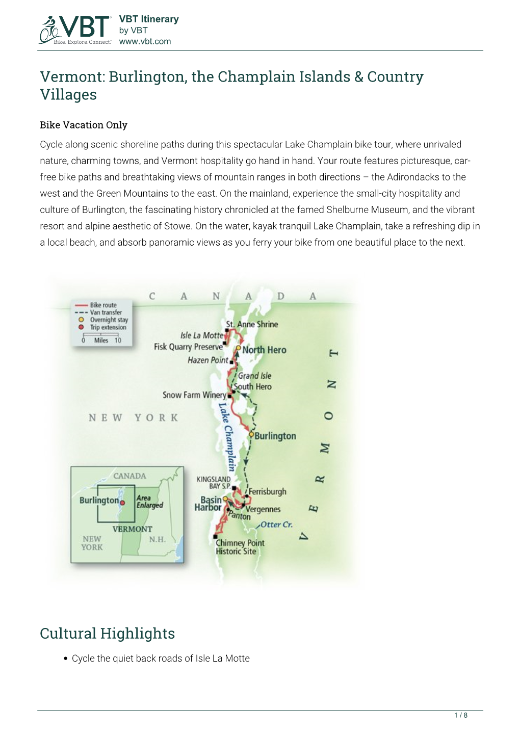 Vermont: Burlington, the Champlain Islands & Country Villages