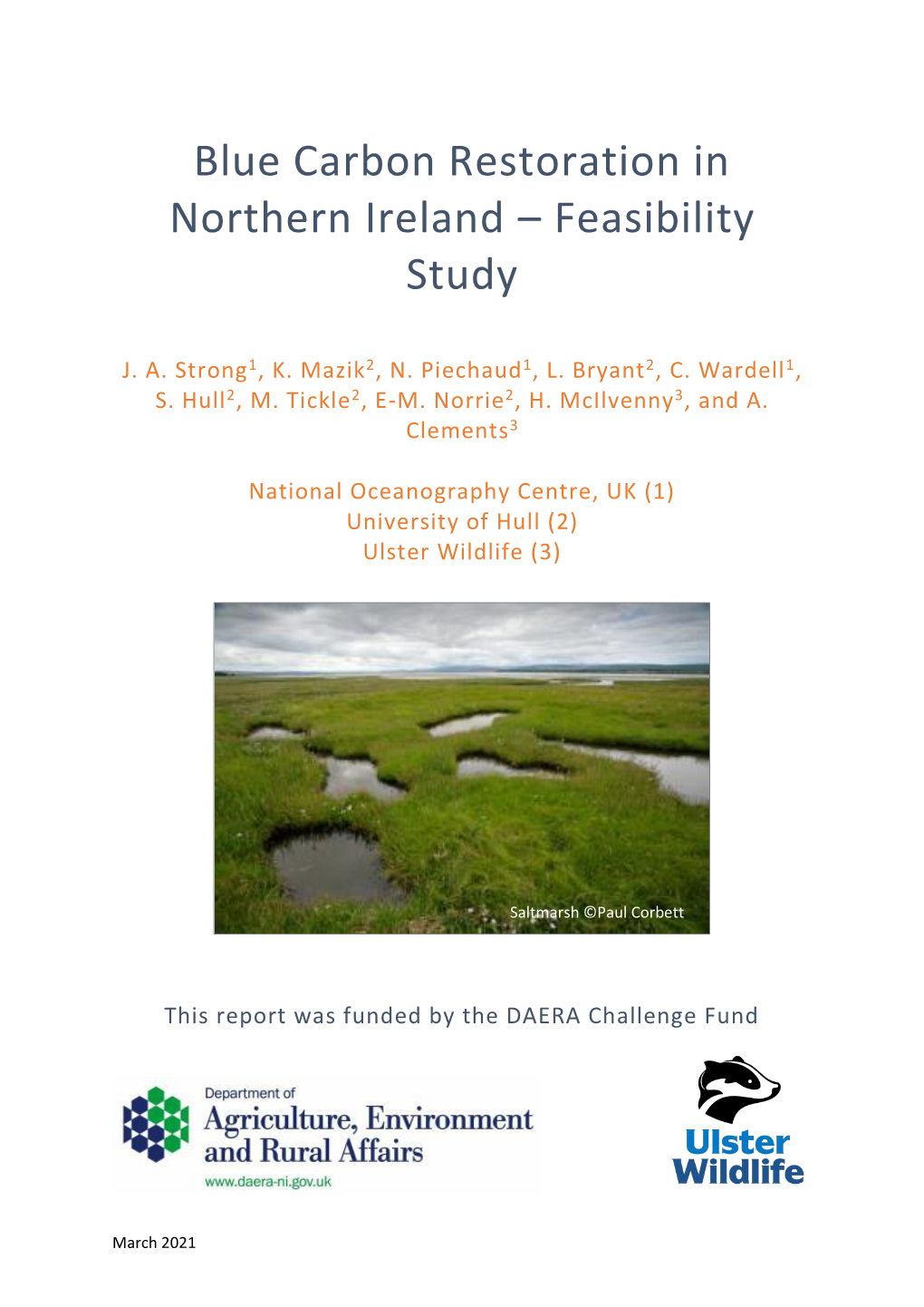 Blue Carbon Restoration in Northern Ireland – Feasibility Study