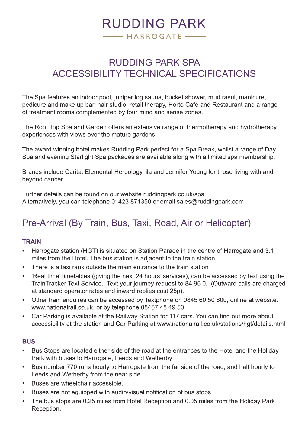 Spa Accessibility Technical Specifications