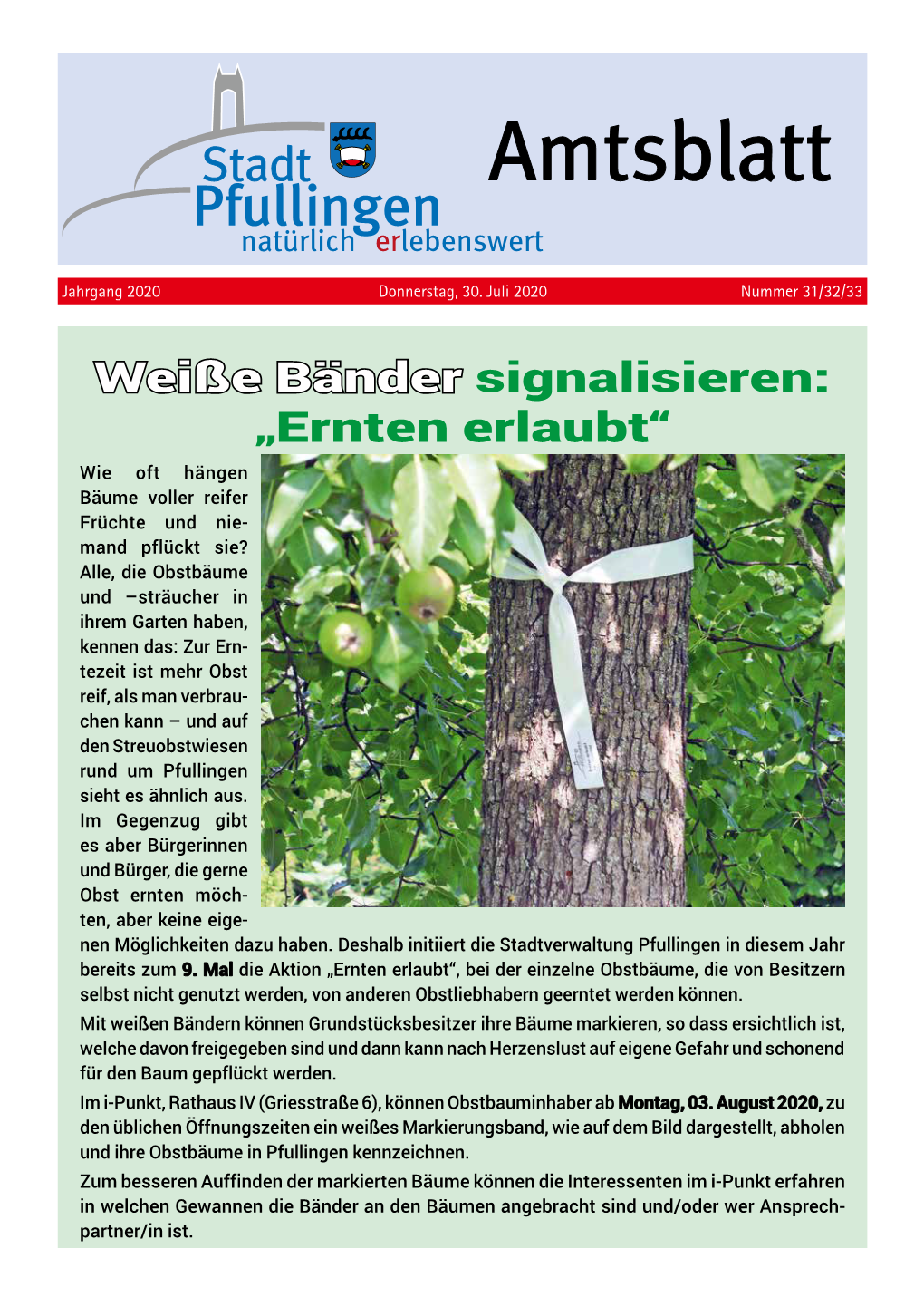 Amtsblatt Pfullingen Natürlich Erlebenswert