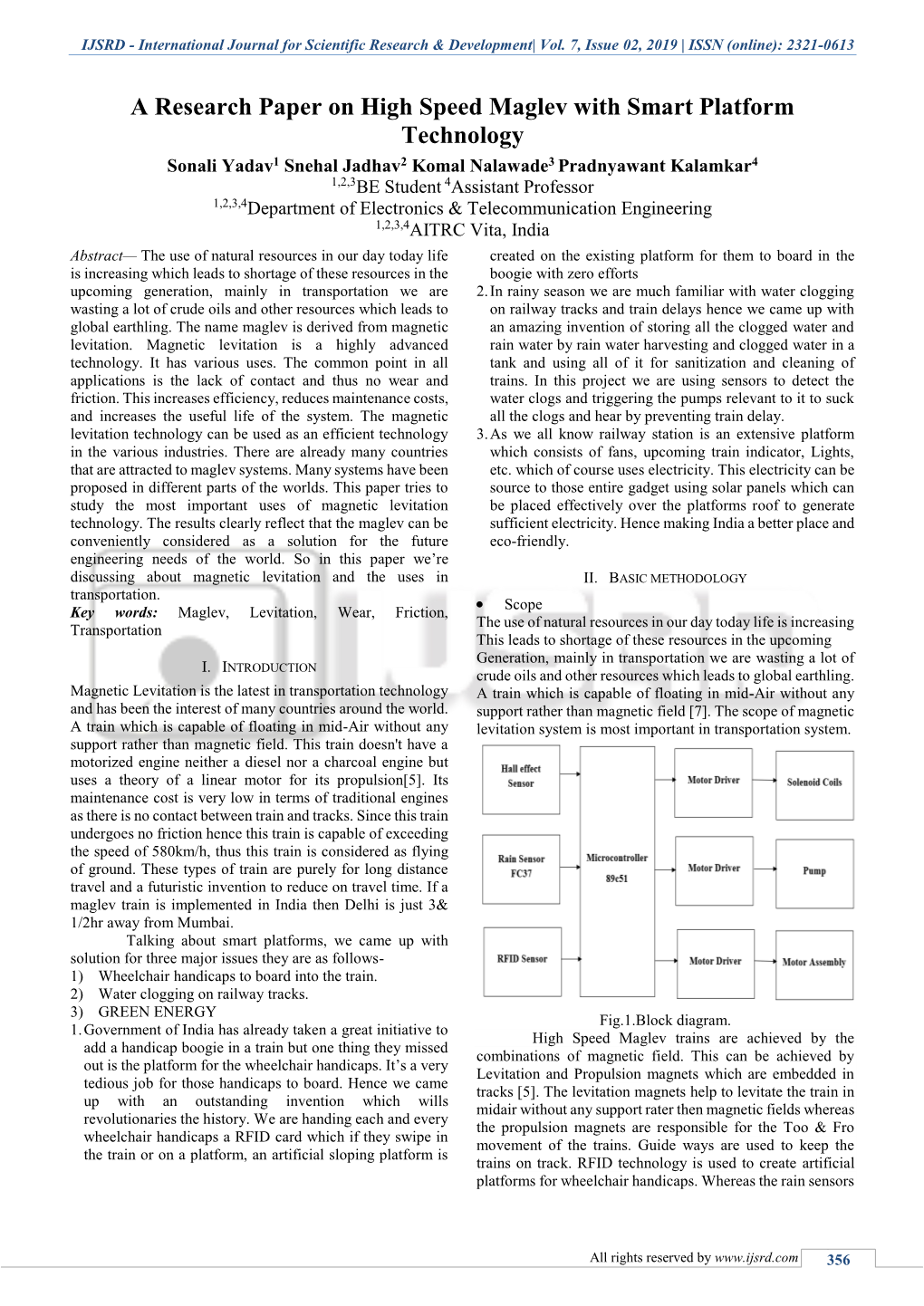 International Journal for Scientific Research & Development