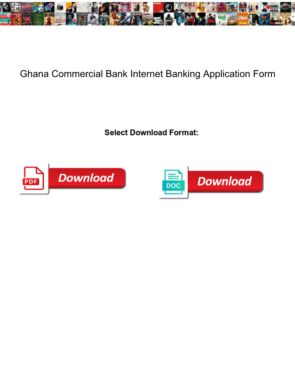 Ghana Commercial Bank Internet Banking Application Form