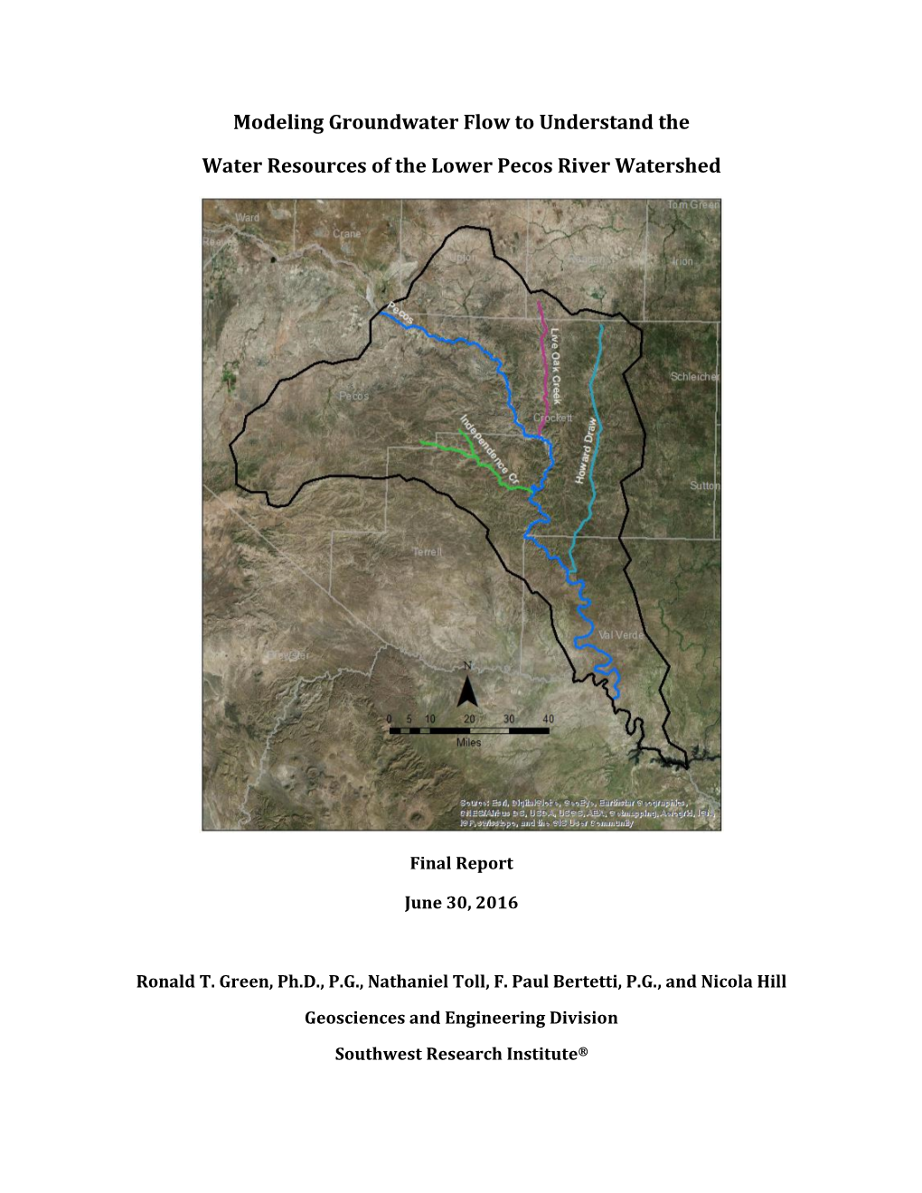 Modeling Groundwater Flow to Understand the Water Resources of the Lower Pecos River Watershed