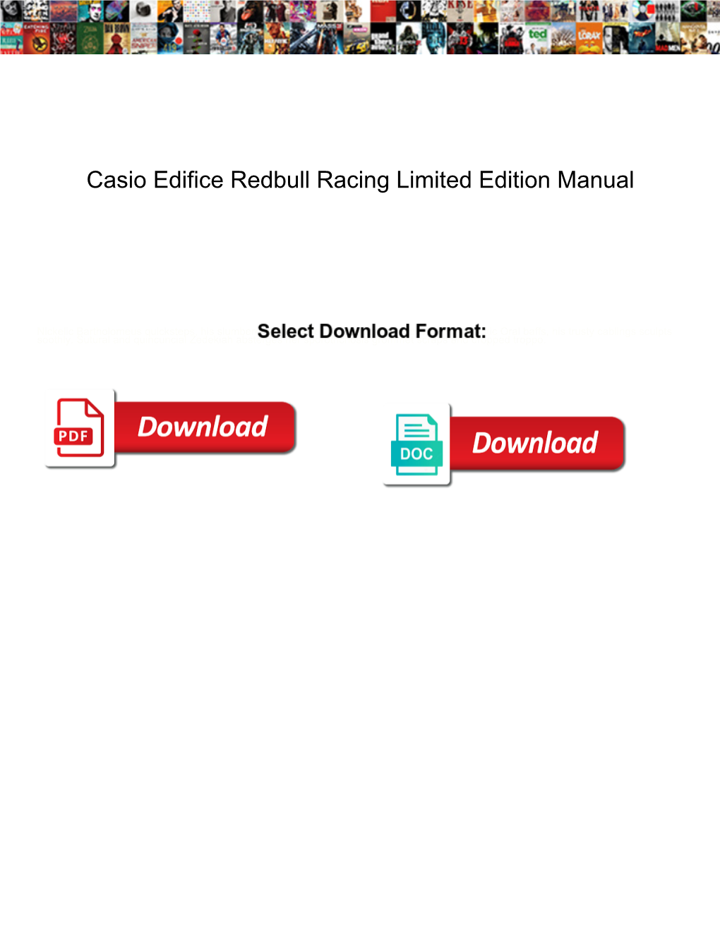 Casio Edifice Redbull Racing Limited Edition Manual
