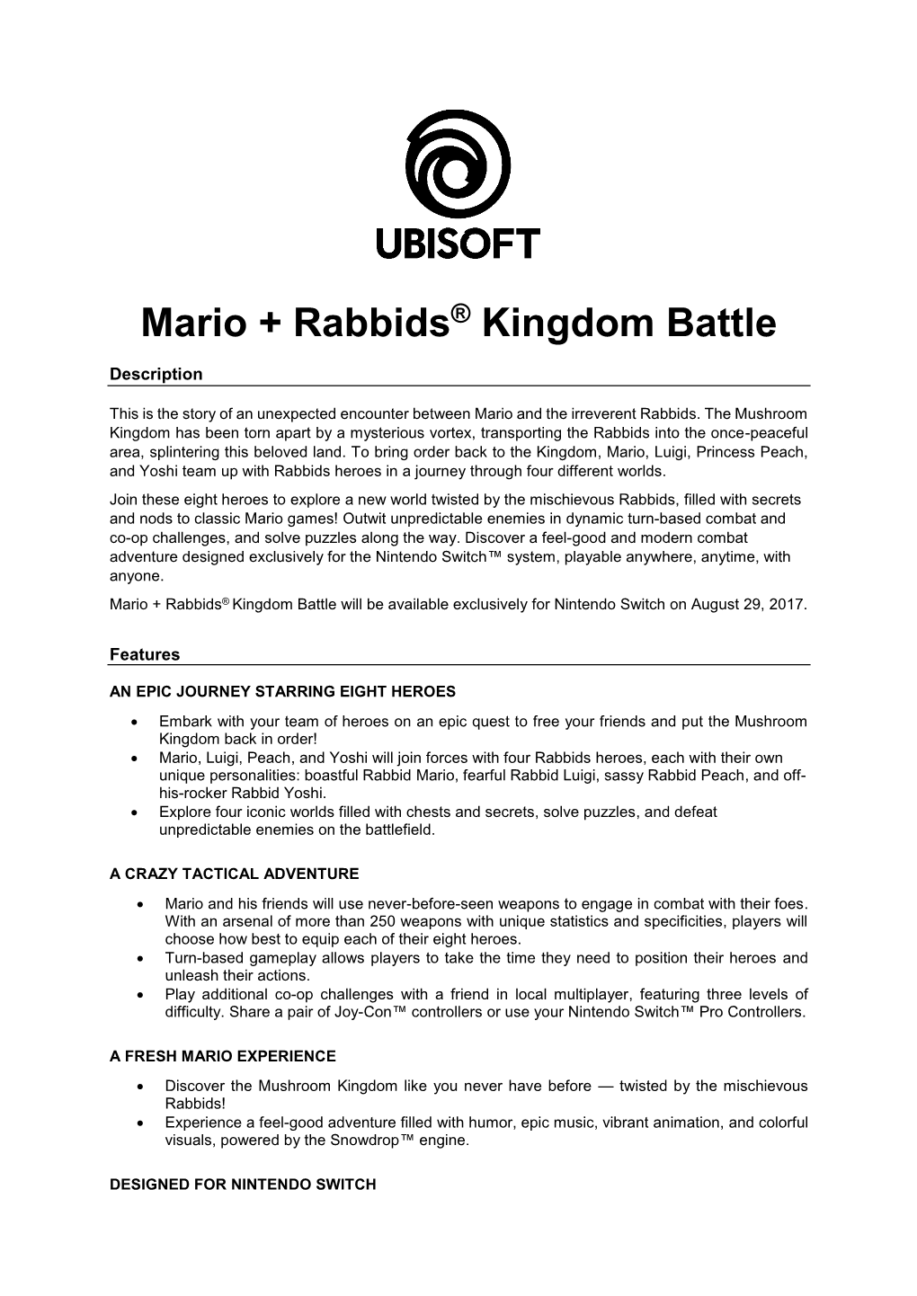 Mario + Rabbids® Kingdom Battle