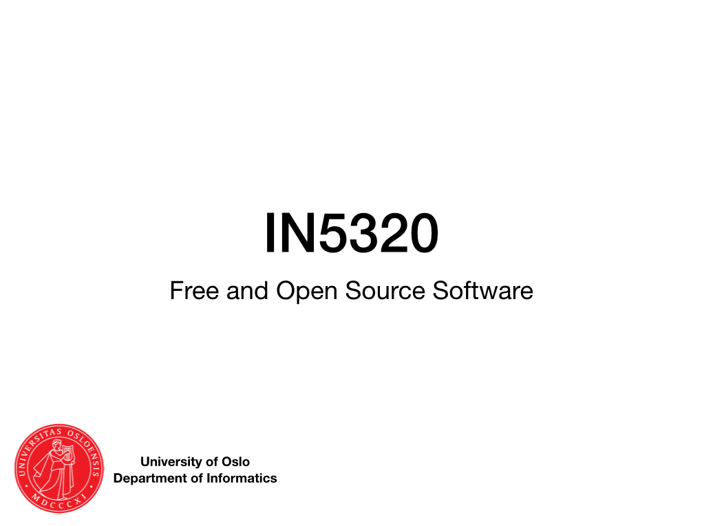 Free and Open Source Software