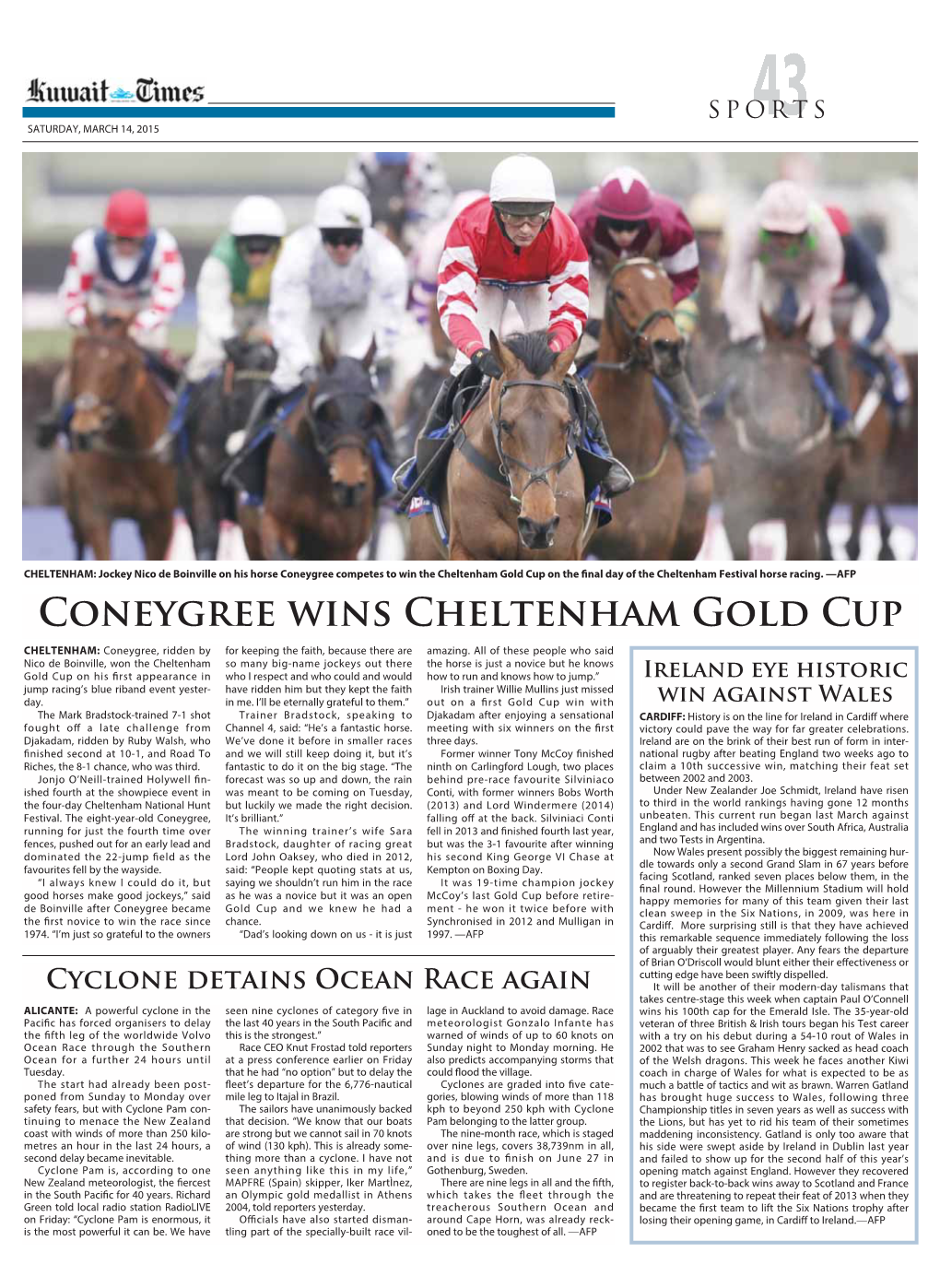 Coneygree Wins Cheltenham Gold Cup