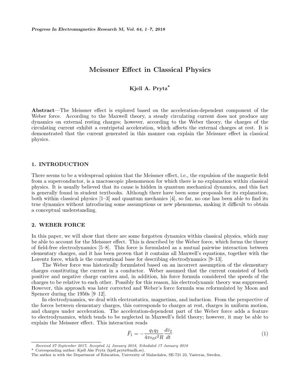 Meissner Effect in Classical Physics