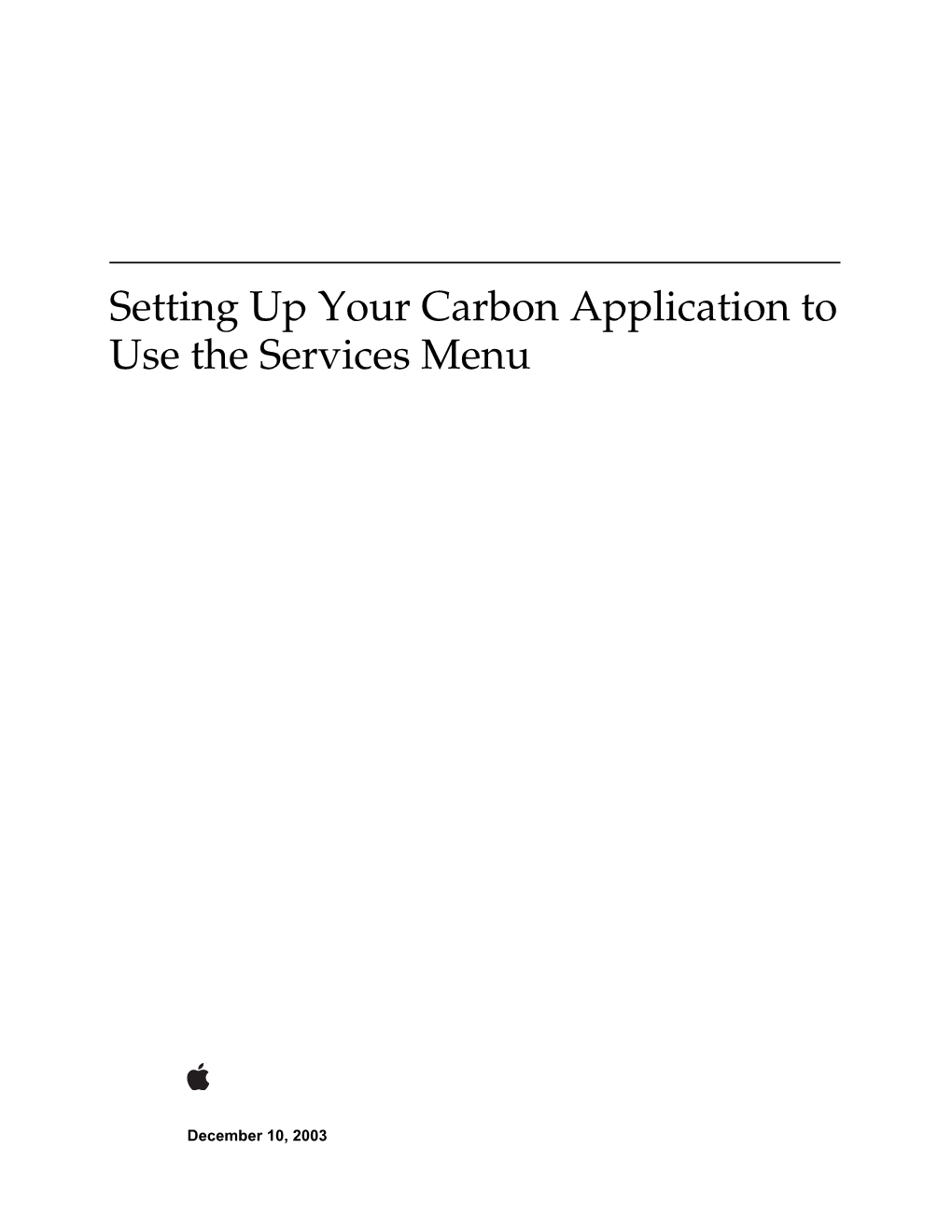 Setting up Your Carbon Application to Use the Services Menu