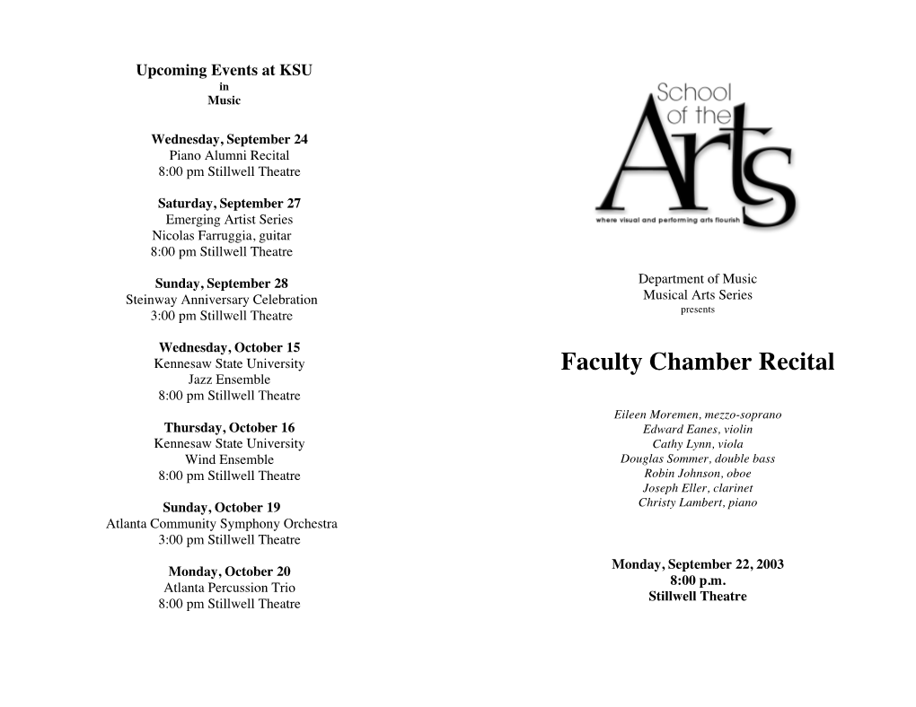 Faculty Chamber Recital