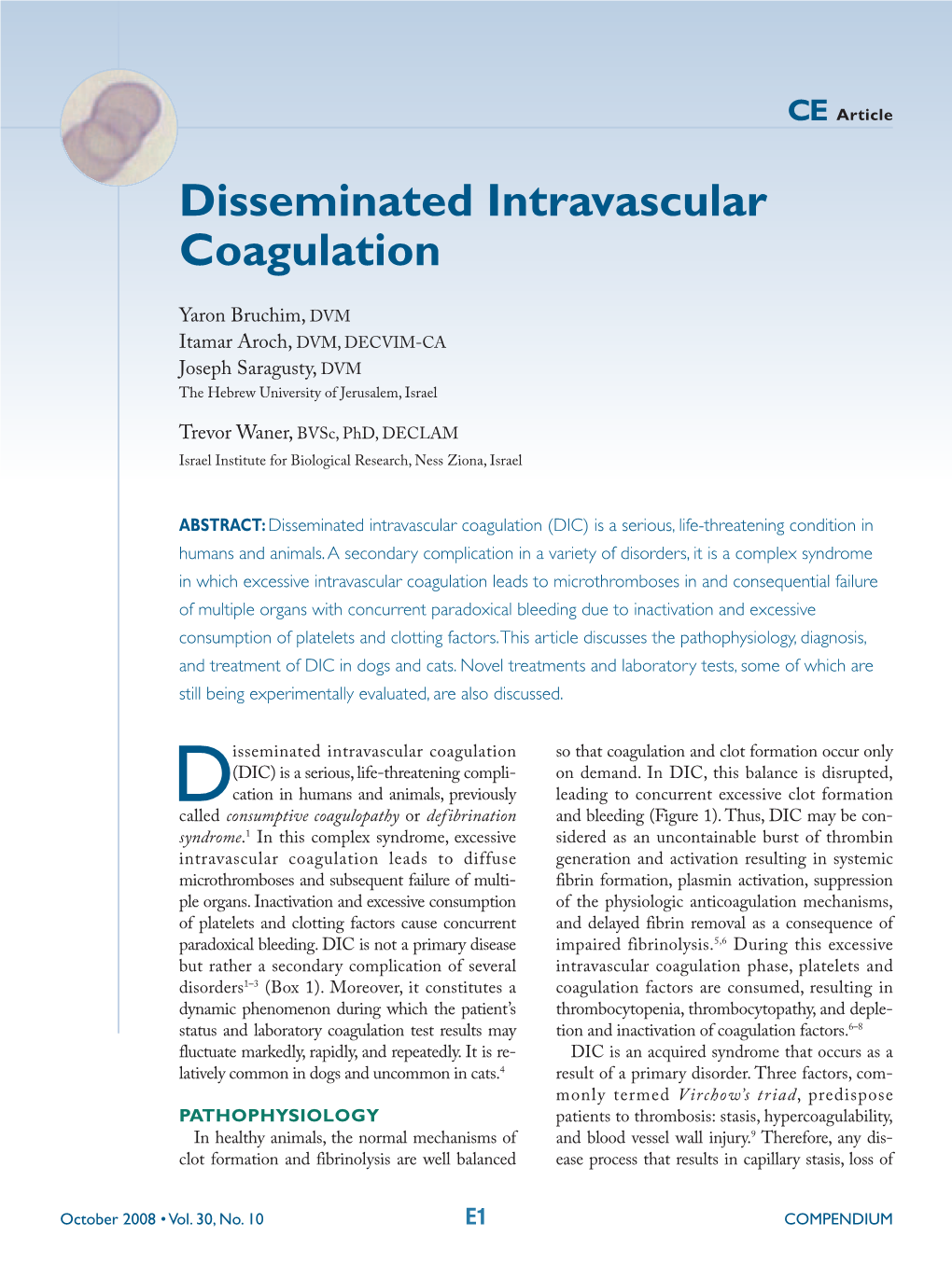 Disseminated Intravascular Coagulation