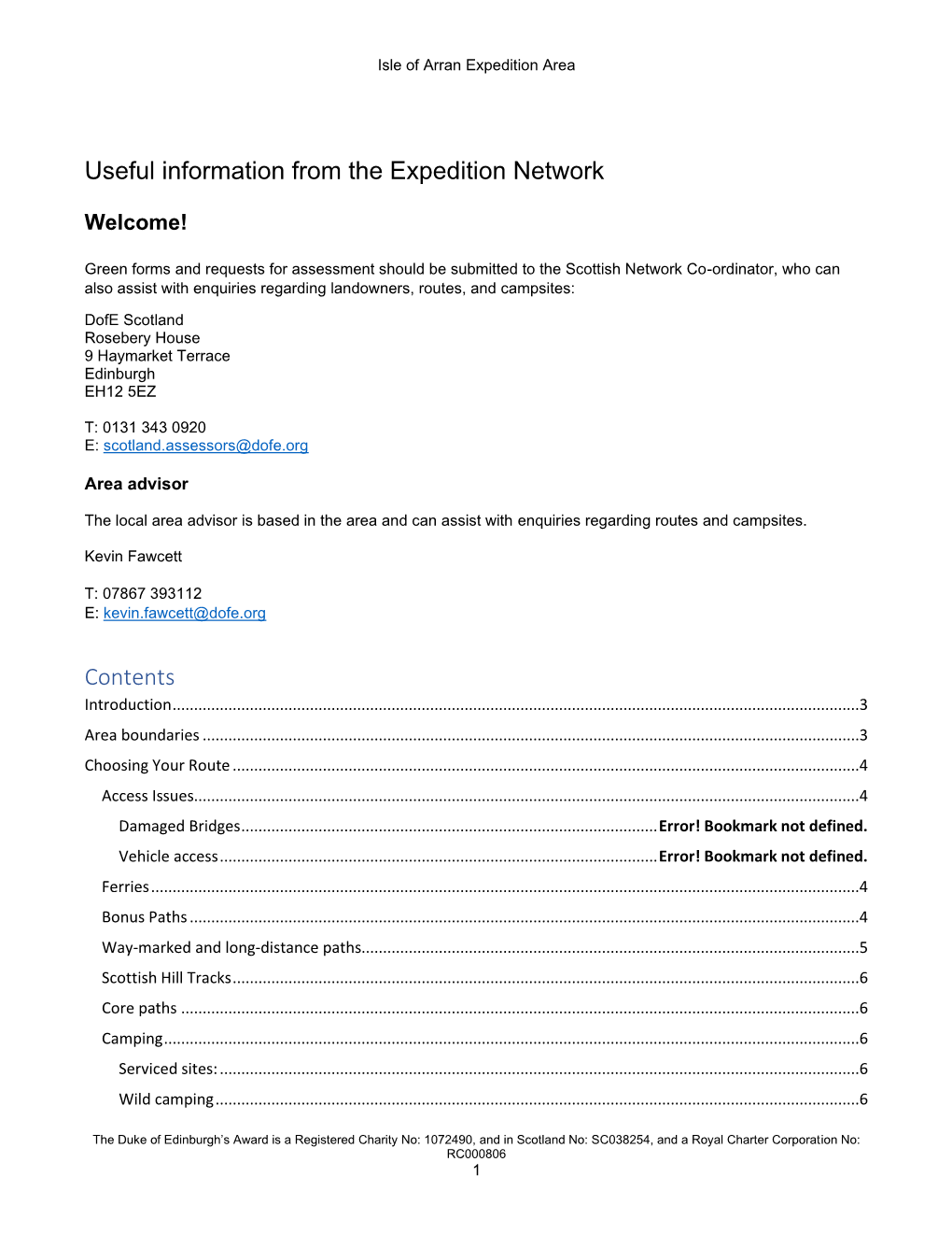 Isle of Arran Information Pack