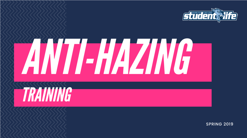 Anti-Hazing Training