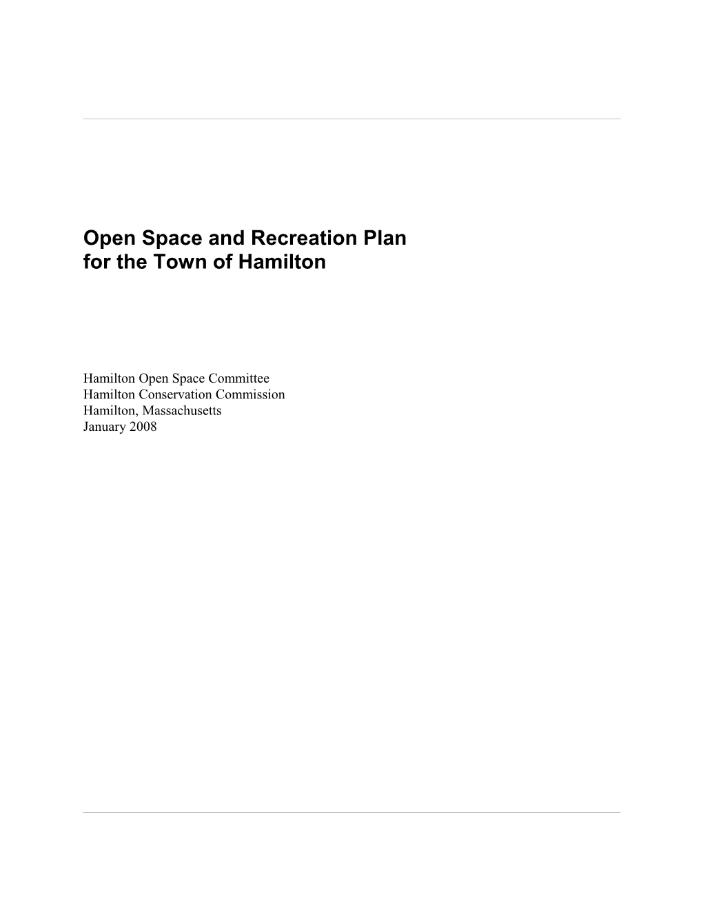 Open Space and Recreation Plan