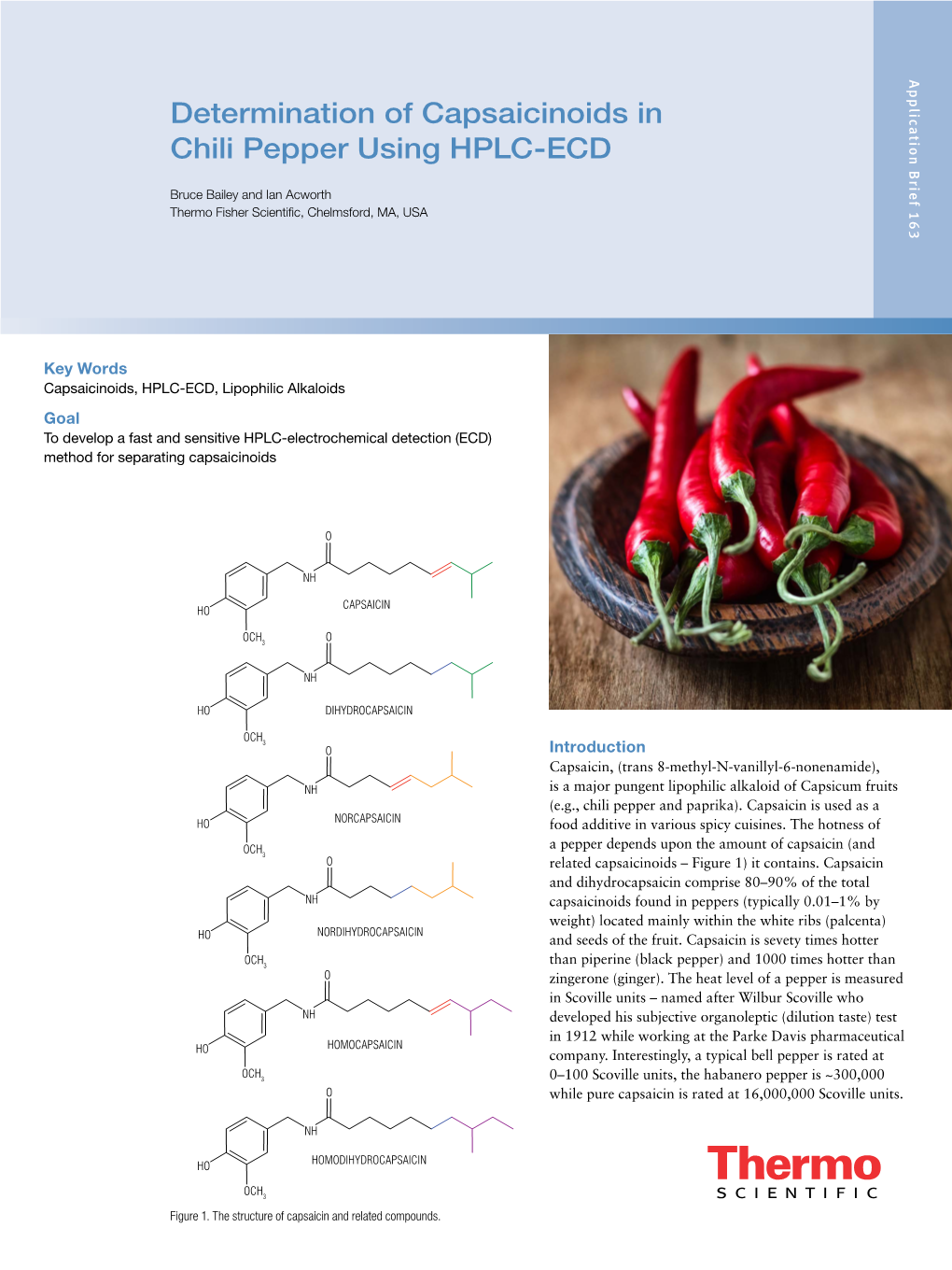 Determination of Capsaicinoids in Chili Pepper Using HPLC-ECD