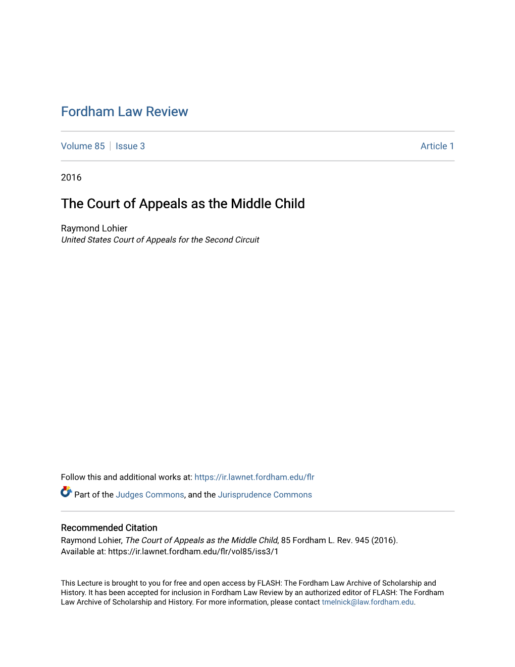 The Court of Appeals As the Middle Child