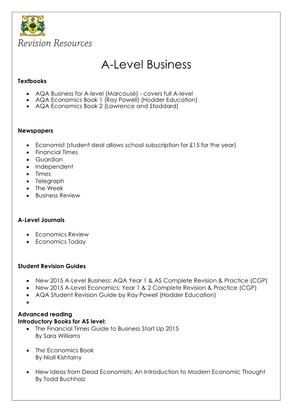 A-Level Business