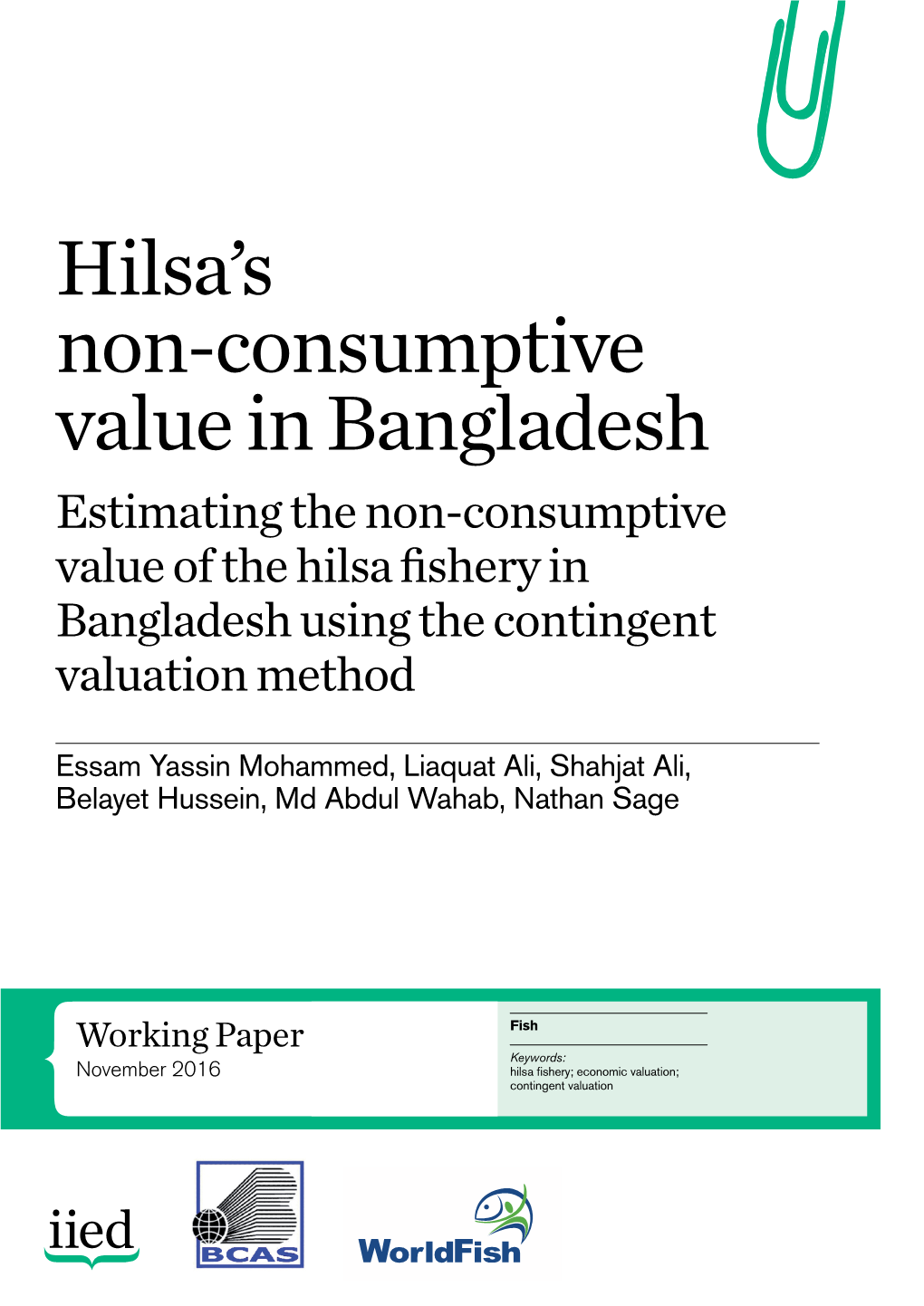 Hilsa's Non-Consumptive Value in Bangladesh