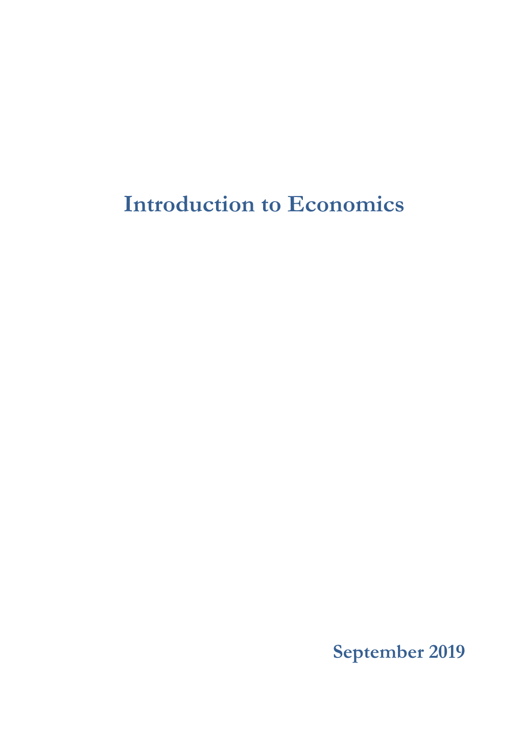 Introduction to Economics