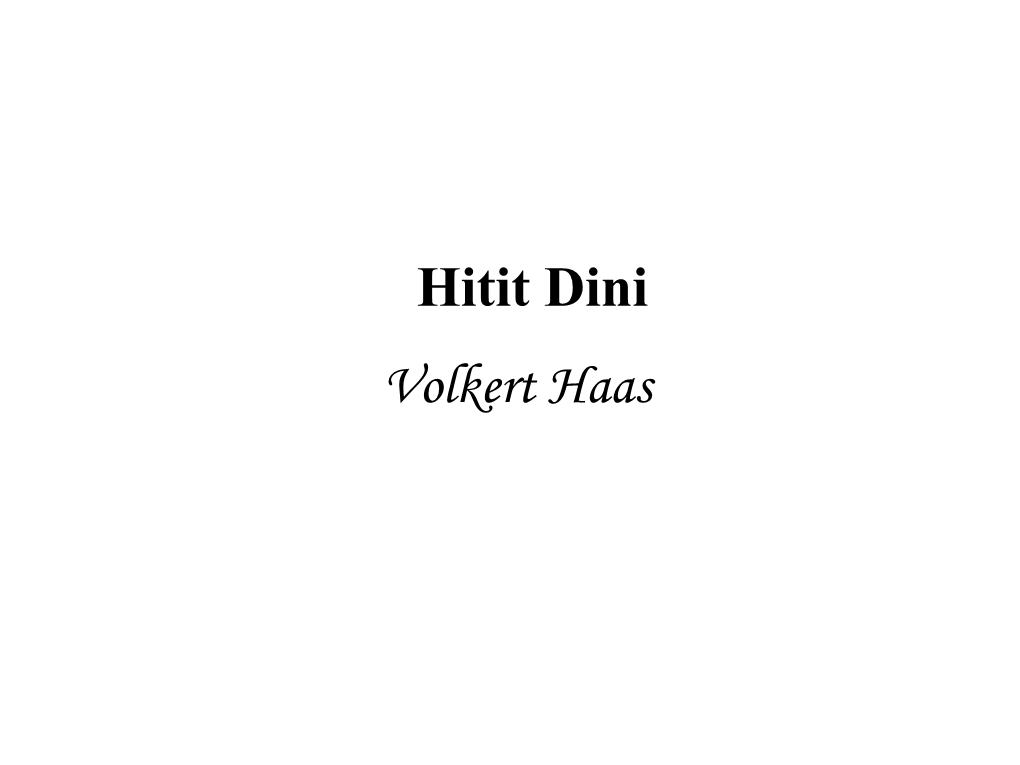 Hitit Dini Volkert Haas