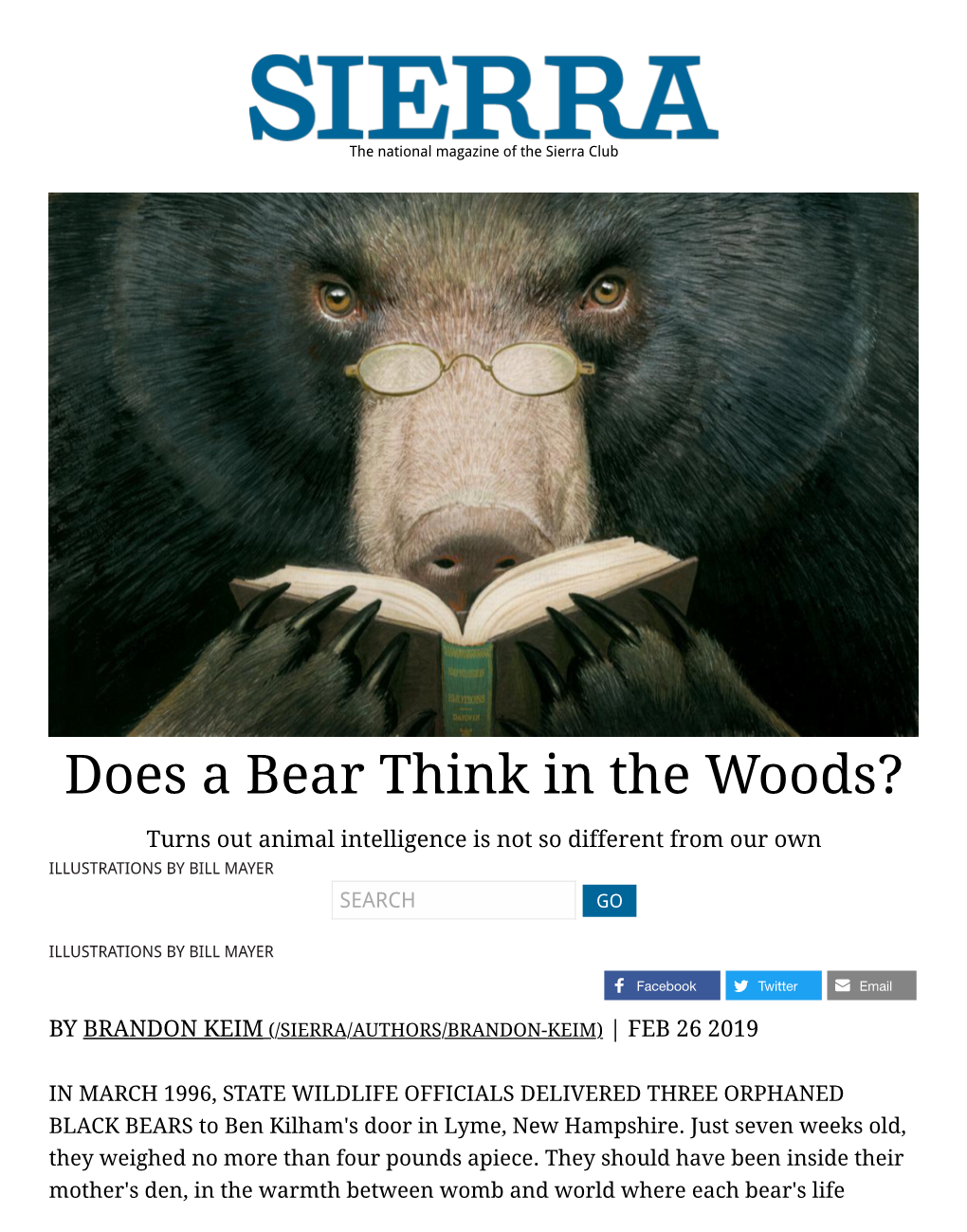 Does a Bear Think in the Woods?