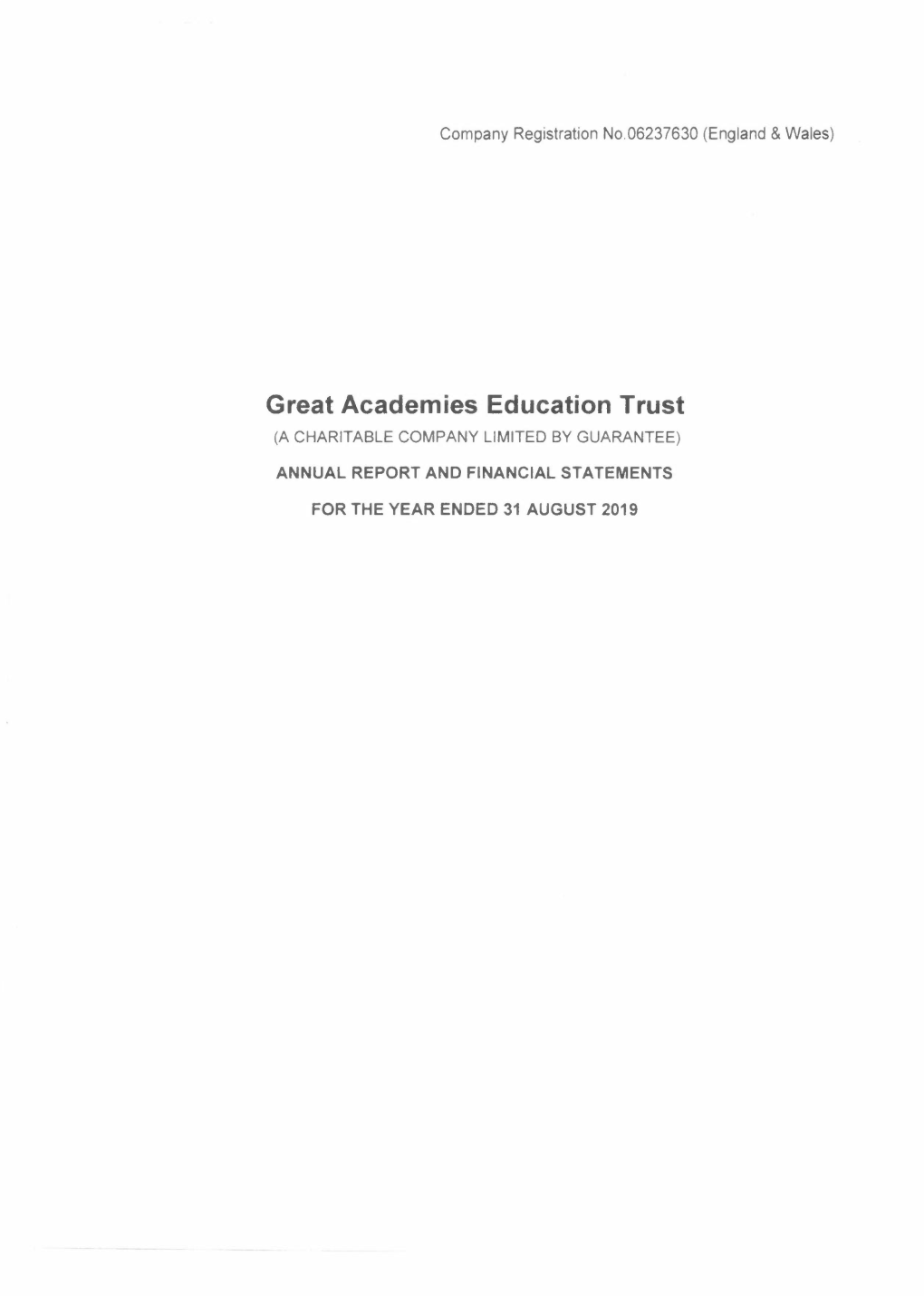 Great Academies Education Trust (A CHARITABLE COMPANY LIMITED by GUARANTEE)