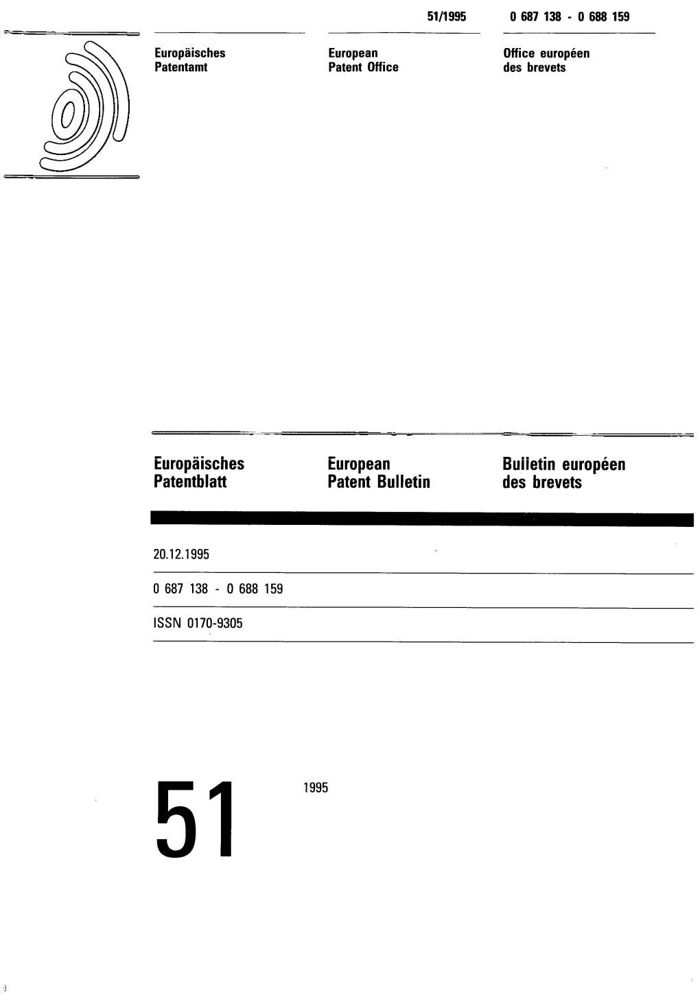 European Patent Bulletin 1995/51