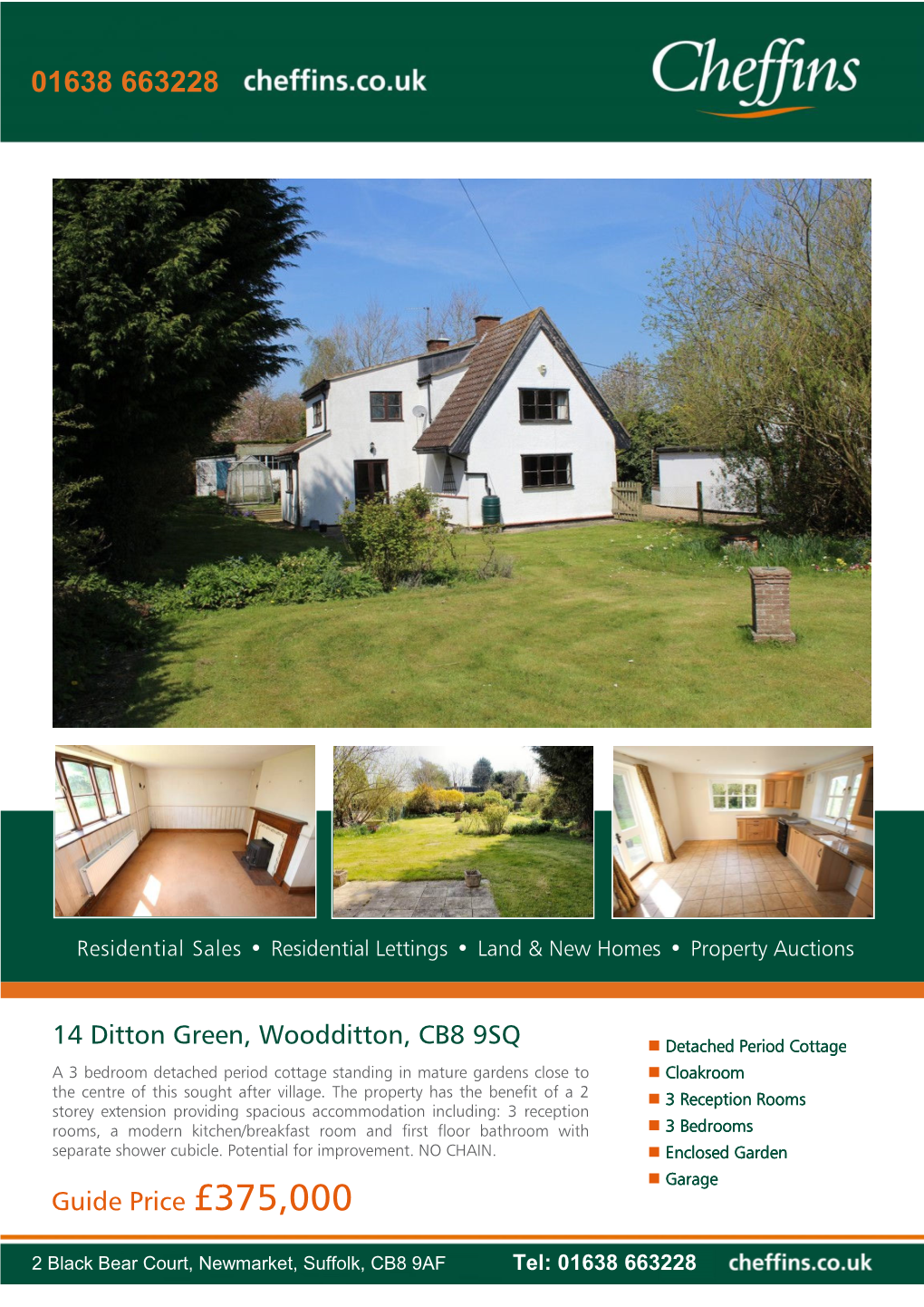 14 Ditton Green, Woodditton, CB8 9SQ  Detached Period Cottage