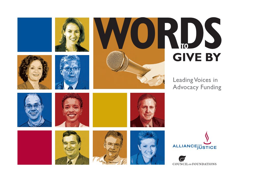 Words to Give By: Leading Voices in Advocacy Funding