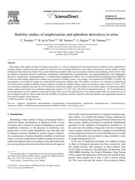 Stability Studies of Amphetamine and Ephedrine Derivatives in Urine C