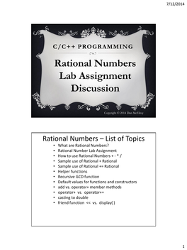 Rational Numbers Lab Assignment Discussion