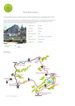 Trip Description Loop Bike Tour in the Heart of the Ardennes and Meuse