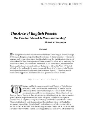The Arte of English Poesie: the Case for Edward De Vere's Authorship