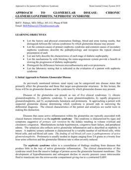 7: Approach to Glomerular Diseases