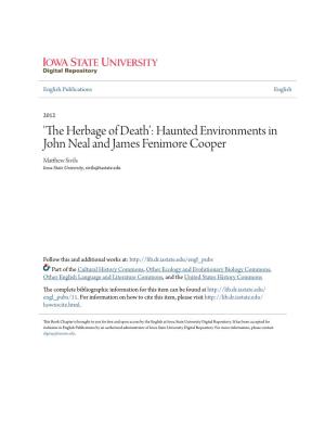 Haunted Environments in John Neal and James Fenimore Cooper Matthew Is Vils Iowa State University, Sivils@Iastate.Edu