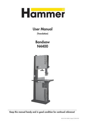 User Manual Bandsaw N4400