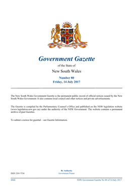 Government Gazette No 80 of 14 July 2017 Government Notices GOVERNMENT NOTICES Miscellaneous Instruments