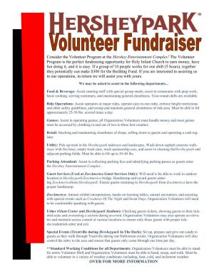 Consider the Volunteer Program at the Hershey Entertainment Complex!