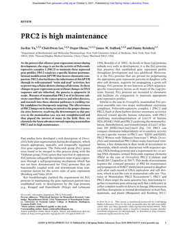 PRC2 Is High Maintenance